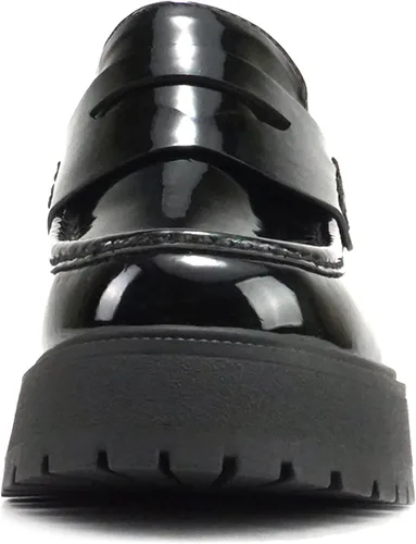 Vista 3 de Soda "AMP" Zapatos tipo mocasín para mujer con puntera redonda y suela de lengüeta de tacón alto