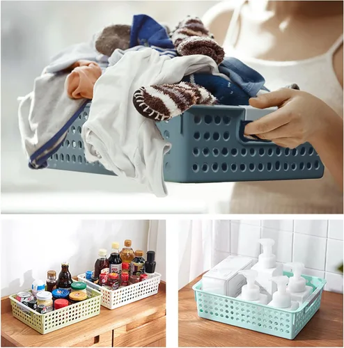 Vista 6 de Bandejas de papel para aula, 4 bandejas de papel para aula, cestas de libros para biblioteca, cajones, oficina, hogar (rosa)