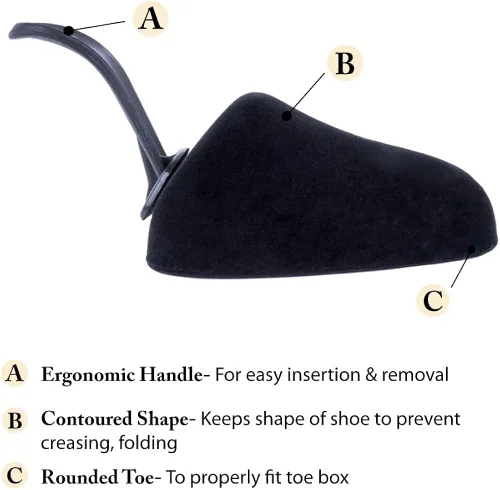 Vista 2 de FootFitter Foam Shoe Tree with Handle for Women's High Heels - Round Toe Travel High Heel Shoe Trees (One or Three Pairs)