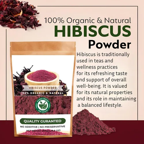 Vista 5 de AYUSHKA ORGANIC Hibisco en polvo Hibisco (17.7 OZ 500 gm)