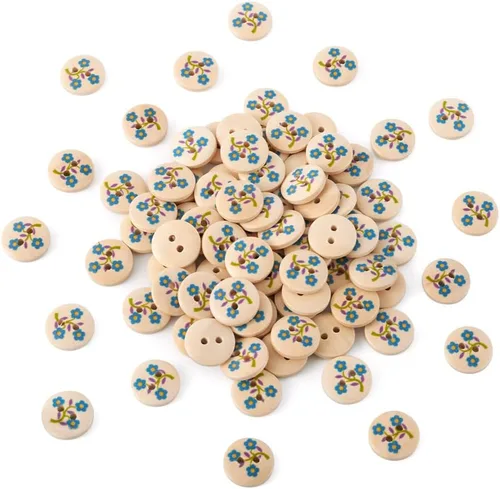 Vista 11 de KISSITTY - 160 botones de madera con temática de animales, 2 agujeros, botón de madera de animales de dibujos animados, bonitos botones decorativos