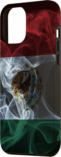 Vista 2 de iPhone 12 Pro Max Smoky Mexico Flag - Funda de orgullo mexicano estilo humo