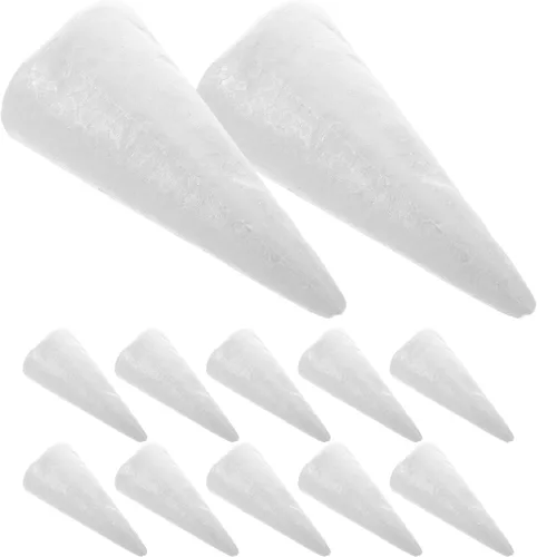 Vista 13 de GANAZONO 12 piezas de cono de espuma de Navidad para DIY de Navidad, cono de espuma de polietileno para colgar pendientes de árbol de Navidad