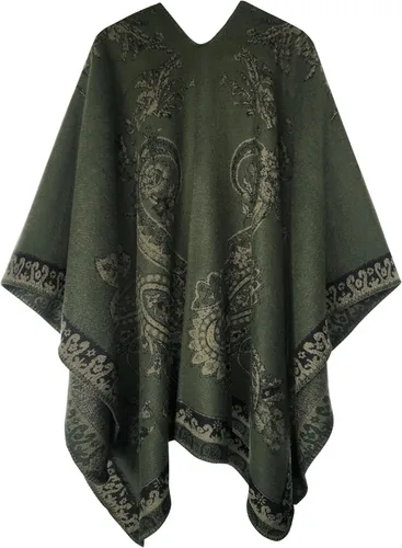 Vista 58 de Urban CoCo Poncho de colores para mujer, chal con frente abierto, color en bloques
