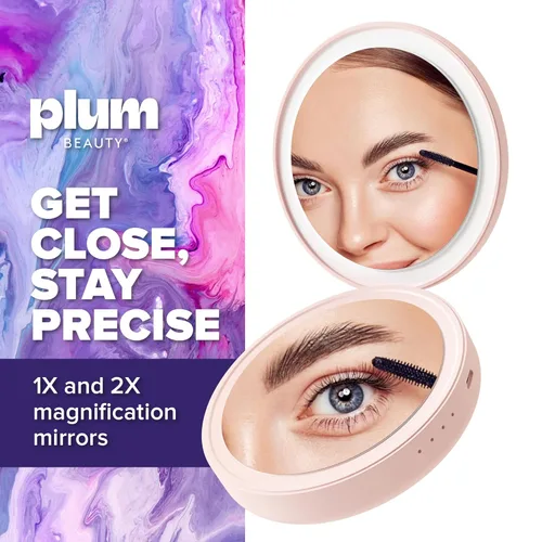 Vista 4 de Espejo compacto iluminado, espejo de viaje, espejos de aumento iluminados para bolso, espejo de maquillaje iluminado compacto, espejos de bolso