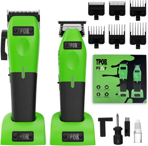 Vista 11 de TPOB Play Barber - Cortapelos para hombre de 7500 RPM con empuñaduras de goma (blanco 3 juegos)