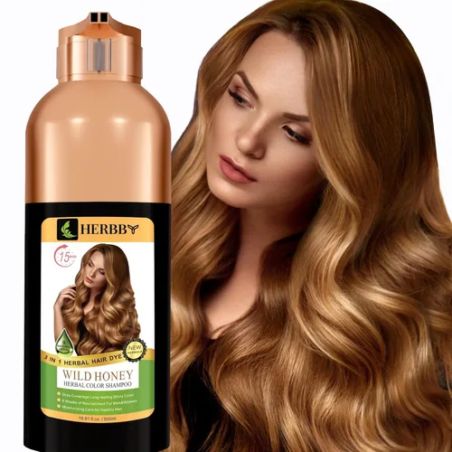 Vista 11 de HERBBY Champú con color para cabello gris para cobertura y transformación del color con 9 extractos herbales – De larga duración (6-8 semanas)