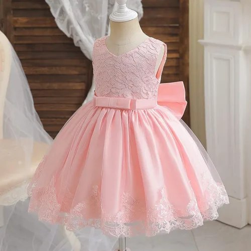 Vista 2 de NNJXD - Vestido de princesa de tul con flores, para usar en bodas, para niñas pequeñas y bebés