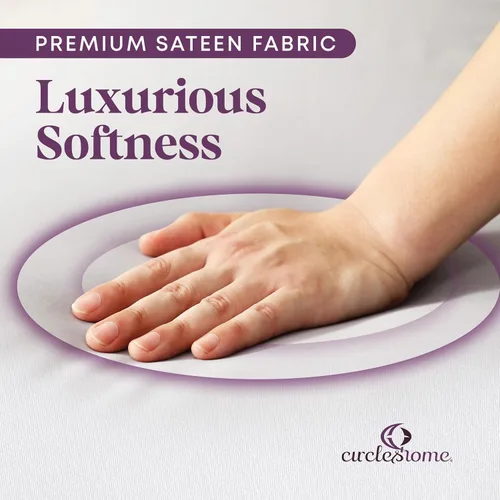 Vista 5 de CirclesHome Sábana bajera ajustable de satén de poliéster y algodón de tamaño RV (48 x 75), ultra suave y cómoda, protege el colchón de la suciedad