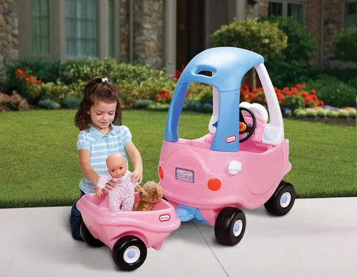 Vista 3 de little tikes Princess Cozy Coupe Trailer - Fomenta el juego creativo - Edades 3-10 años