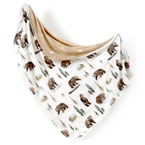 Vista 20 de GRSSDER Mantas de bebé súper suaves de jersey elástico para envolver a niñas y niños, manta de punto reversible de doble capa 34 x 44, extra grande