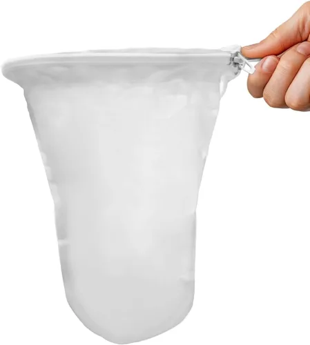 Colador grande de té tailandés de 5.3 pulgadas, colador de malla ultra fina, con mango de acero inoxidable, reutilizable, fácil de limpiar, filtro