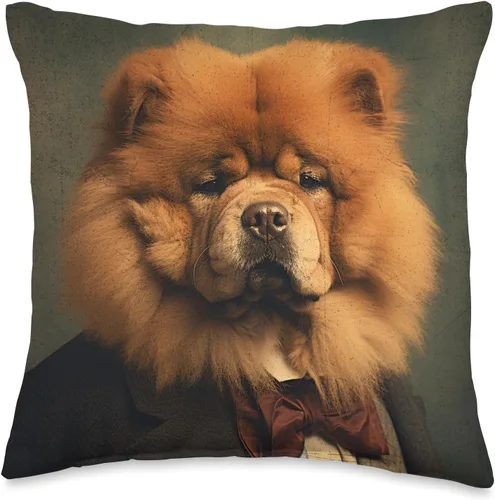 Chow Chow Axisone Chow Dog Portrait Renaissance - Divertida almohada para mamá y papá, 16 x 16 pulgadas, multicolor
