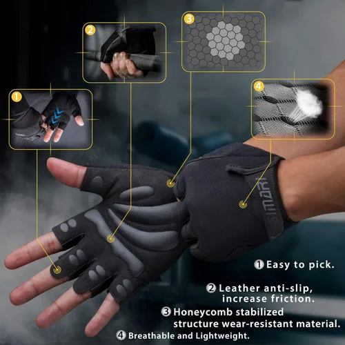 Vista 2 de SIMARI Workout Gloves Men Women Weight Lifting Gym Exercise Cycling Full Palm Protection Breathable Gloves