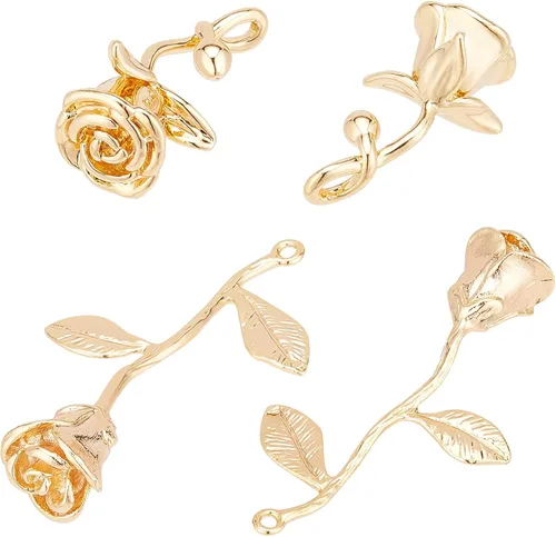 Vista 11 de BENECREAT Colgantes de latón chapado en oro de 18 quilates para collar y aretes, Latón, Latón