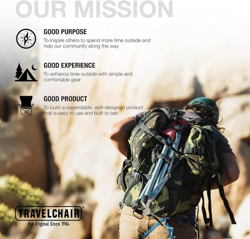 Vista 6 de Travel Chair Slacker Silla trípode para campamento, silla ligera, correa de transporte ajustable para un fácil transporte, patas de pato de gran