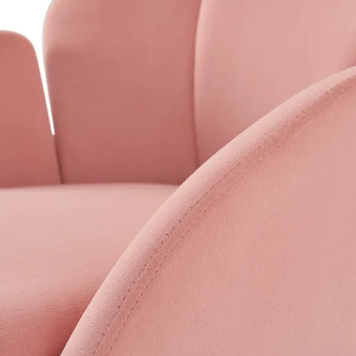 Vista 10 de Yaheetech Silla de terciopelo para sala de estar, sillón en forma de flor con patas doradas, silla lateral tapizada para tocador, sala de estar