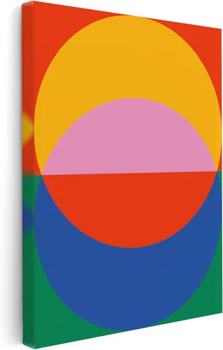 Vista 10 de Poster Master Bauhaus Canvas - Abstract Circles Print - Geometric Shapes Art - Mid Century Modern Design - Chic Boho Art - Colorful Living Room or