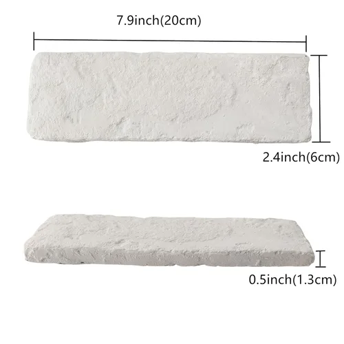 Vista 2 de 40 chapas de ladrillo fino blanco, ladrillo de pared de 2.4 x 7.9 pulgadas, ladrillo sintético 3D para salpicaduras de cocina, chimenea, sala