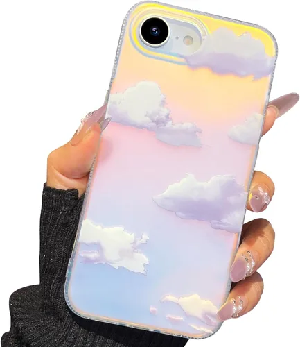 Vista 24 de I-MGAE-IN-AR - Funda diseñada para iPhone 12 y 12 Pro, diseño de mariposa plateada brillante, funda protectora de poliuretano termoplástico, suave