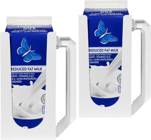 Vista 10 de Carton Caddy Soporte XL de cartón de leche de medio galón con asa, caja de jugo, botella de refresco y soporte de leche de medio galón con asa, sin