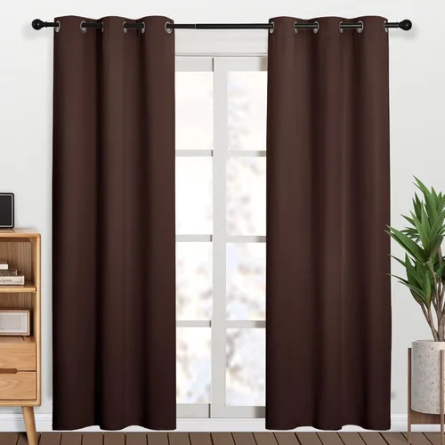 Vista 113 de KGORGE - Cortinas opacas grises para dormitorio 2 paneles, 42 x 63 pulgadas con ojales, cortinas de oscurecimiento de habitación con aislamiento