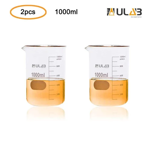 Vista 23 de Ulab Pinzas para vaso de precipitados de laboratorio, extremos recubiertos de goma roja, acero niquelado de 1/4 ", para vaso de precipitados