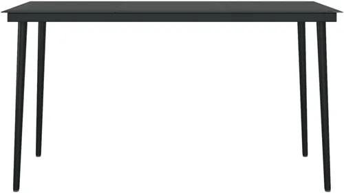 Vista 9 de 5-Piece Patio Furniture Set, Black PE Rattan Outdoor Dining Table & Recliner Chairs with Cushions, 55" Rectangular Glass-Top, Robust