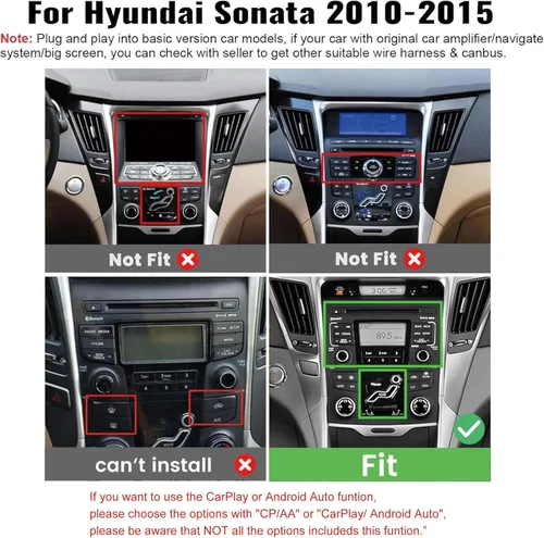 Vista 2 de CarPlay Android Auto Autoradio Navegación de Coche Estéreo GPS Radio 9 "IPS Pantalla Táctil Headunit Tablet para Hyundai Sonata 2010-2014 si