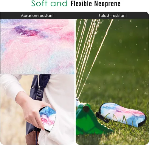 Vista 2 de MoKo - Estuche suave, ultra ligero, de neopreno, para lentes de sol, con cremallera y clip para cinturón