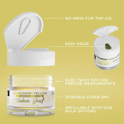 Vista 173 de Bakell - Brillantina 100% comestible, Tinker Dust®, 5 g, color negro, vegano, certificado Kosher, para pasteles, cupcakes, paletas, bebidas y postres