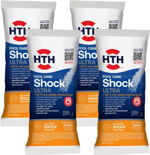 Vista 8 de HTH 52030B - Tratamiento para piscinas Shock, clorador para piscinas que aumenta los niveles de cloro, fórmula Cal Hypo, 13.3 oz (paquete de 6)