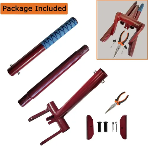 Vista 5 de JINHAN Pallet Buster Herramienta con mango de 40 pulgadas – Herramienta de extracción de tablero de cubierta de cabeza articulada para extracción