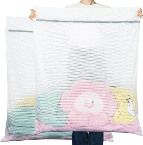 Vista 12 de Vivifying Bolsas de malla XL grandes, paquete de 2 bolsas de malla de panal de 20 x 24 pulgadas para lavadora, ropa delicada, suéter, abrigos