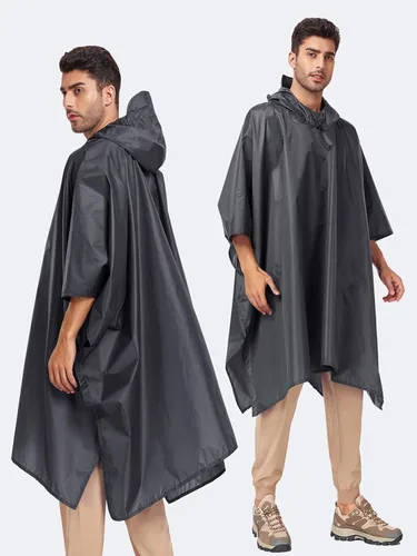 Vista 2 de SaphiRose Poncho de lluvia con capucha impermeable para hombres, mujeres y adultos