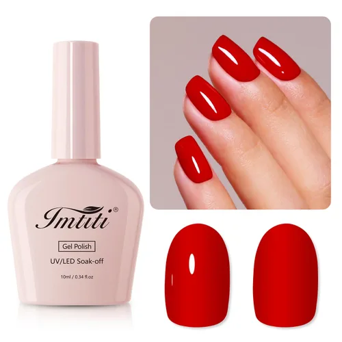 Vista 14 de Imtiti Esmalte de uñas de gel rosa gelatina de 0.3 fl oz, de larga duración, secado con luz UV LED rosa bebé, esmalte de gel para salón de belleza