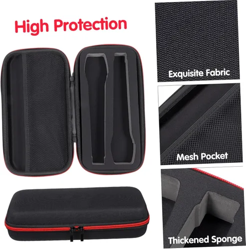 Vista 9 de Vaguelly Bolsa de micrófono dual: bolsa de almacenamiento portátil de mano, con exterior de carcasa dura de EVA e interior acolchado de esponja