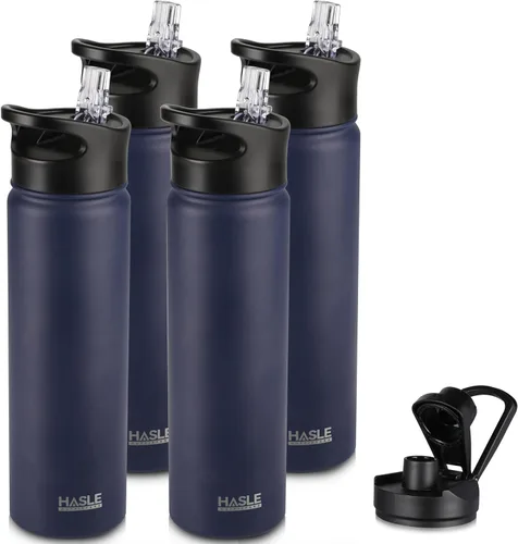Vista 74 de HASLE OUTFITTERS Botella de agua aislada de 22 onzas, botella de agua de acero inoxidable de doble pared de boca ancha con tapa de popote y tapa