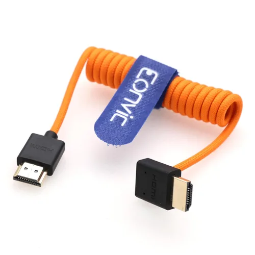 Vista 9 de Eonvic Cable en espiral HDMI 2.1 - Extensor HDMI 8K para Atomos Ninja V, Sony a7siii, Portkeys BM5 Monitor