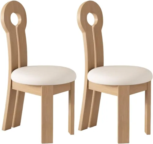 Vista 54 de YVYKFZD Dining Chairs Set, Solid Wood Dining Room Chair, Upholstered Kitchen Chairs, Unique Key-Shaped Living Room Chair, for Offices Bedroom Study