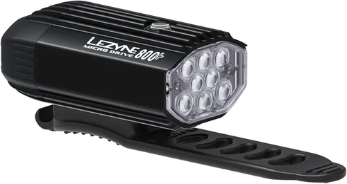 Vista 2 de LEZYNE Micro Drive - Luz frontal LED blanca recargable IPX7 impermeable con múltiples modos de sólido y flash Soporte de correa de goma