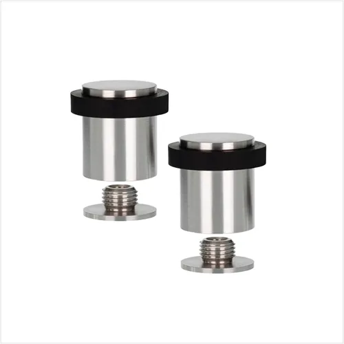 Vista 11 de Paquete de 2 topes de puerta EVI Tope de puerta de acero inoxidable negro – Cierre de tornillo – Protector de goma negro – Tope de puerta de 0.79