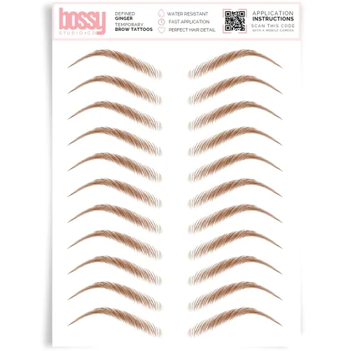 Vista 41 de Brows by Bossy Tatuaje temporal para cejas 8 colores y 6 estilos adhesivos impermeables para cejas, tatuajes falsos para el cabello como pelar