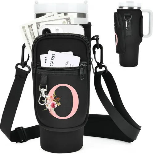 Vista 95 de Initial Water Bottle Holder with Strap for Stanley Cup Accessories 40 oz Tumbler/Simple Modern Tumbler Bag, Water Bottle Carrier Bag with Strap for