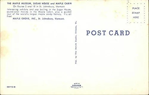 Vista 2 de The Maple Museum, Sugar House and Maple Cabin St. Johnsbury, Vermont VT Original Vintage Postcard