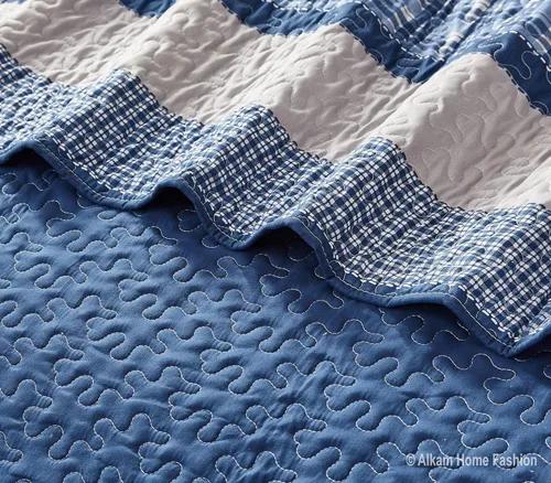 Vista 3 de All American Collection - Juego de colcha reversible de 3 piezas, diseño de cuadros