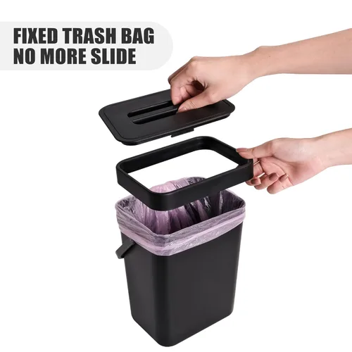 Vista 6 de Cesun Bote de basura pequeño con tapa, mini bote de basura colgante de cocina herméticamente sellado, sin olor, pequeño contenedor de abono