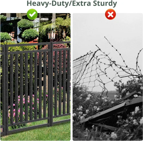 Vista 5 de Cerca Decorativa de Jardín de Metal para Perros al Aire Libre, 40 pulgadas (Alto) x 36 pies (Largo), 14 Paneles + 2 Puertas, Cerca de Jardín