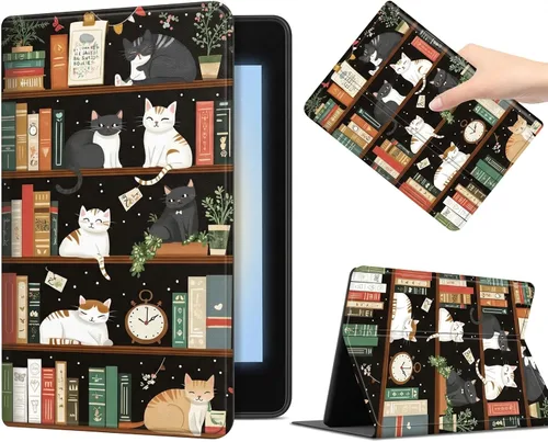 Vista 36 de Funda para Kindle de 10ª generación 2019, funda ligera y ultrafina para Kindle de 10ª generación, funda de piel sintética con soporte ajustable