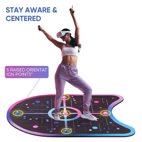 Vista 3 de VR Mat for Meta Quest 3 VR FlexSpace Mat Accessories Boundary Awareness Carpet with Anti-Slip Base and Comfort Foam for Gaming Workouts(Non-Circular)